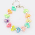 Cute Dog Collars Candy Colored Pearl Necklace Love Flower Beads Alloy Chain Link Adjustable Collar for Dog Cat Pet Supplies