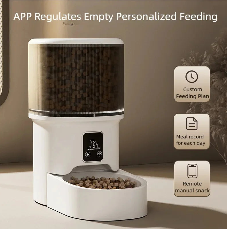4L Smart Automatic Pet Feeder WiFi Enabled Intelligent Cat Dog Food Dispenser for Cats And Dogs with Button Control