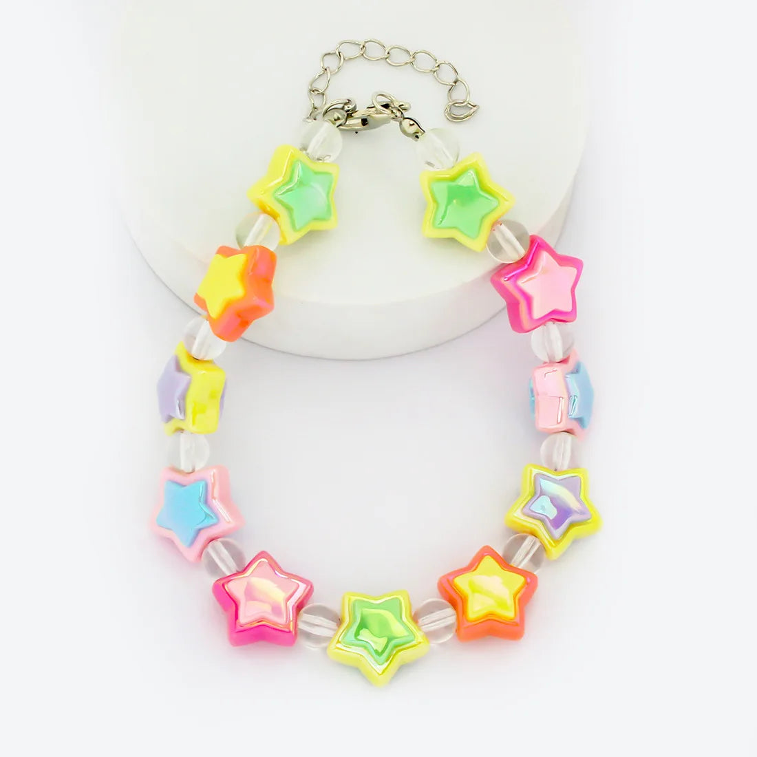 Cute Dog Collars Candy Colored Pearl Necklace Love Flower Beads Alloy Chain Link Adjustable Collar for Dog Cat Pet Supplies