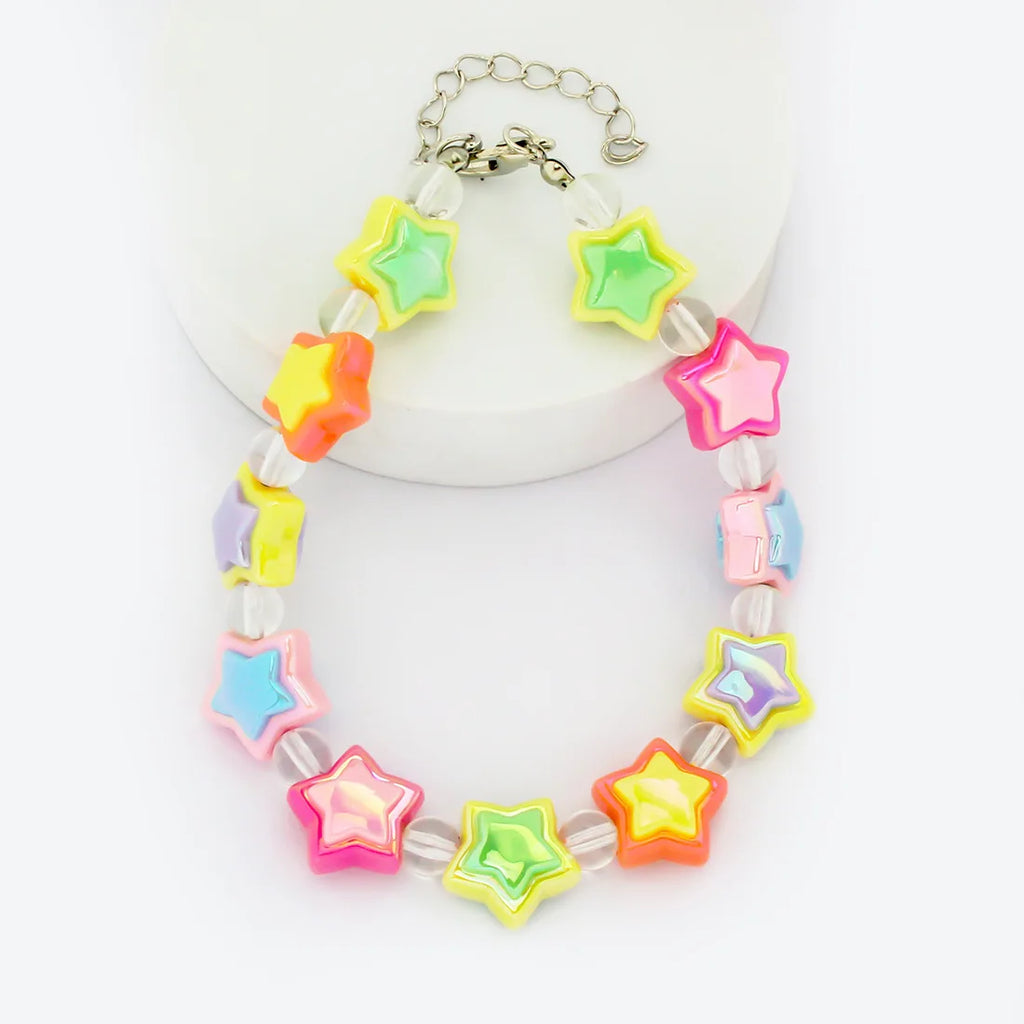 Cute Dog Collars Candy Colored Pearl Necklace Love Flower Beads Alloy Chain Link Adjustable Collar for Dog Cat Pet Supplies